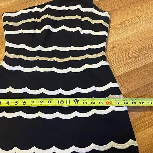 Lilly Pulitzer Tylar One Shoulder Scallop Mini Dress Navy Size 4 - Picture 11 of 13